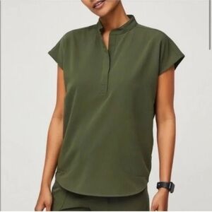Figs Dark Olive Rafaela Scrub Top - Small